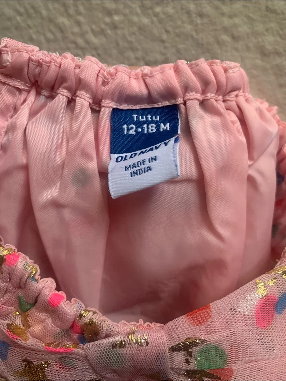 Old Navy Pink Tulle Tutu Dress with Multicolor Confetti